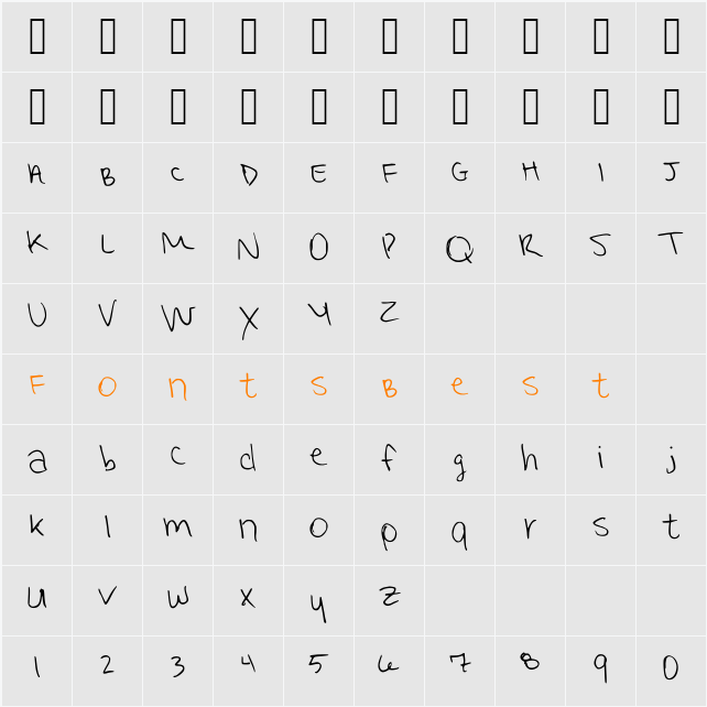 Another One Character Map