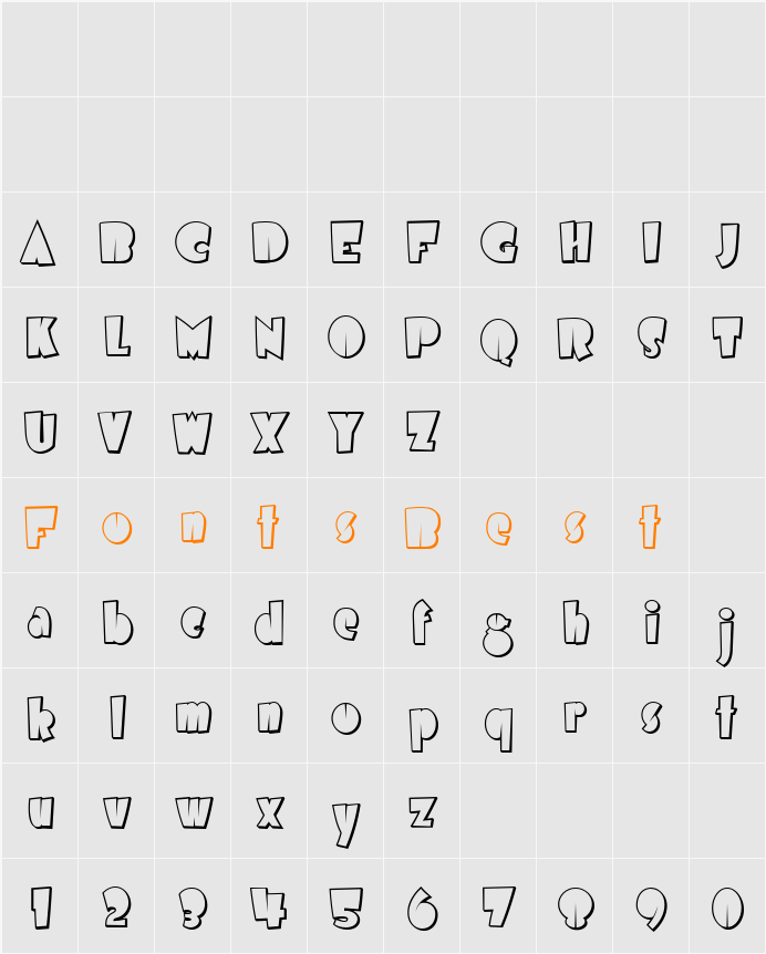 Airmole Shaded Character Map