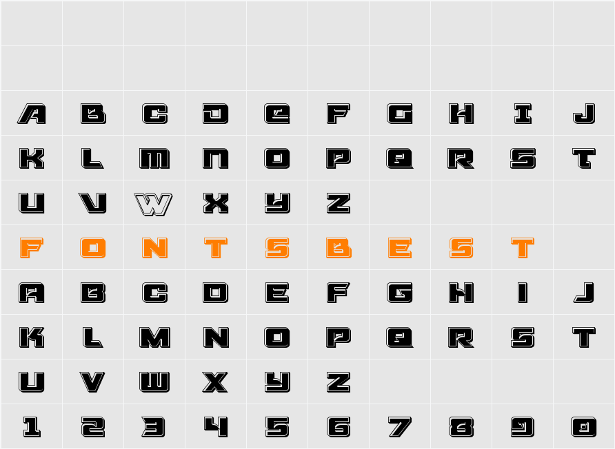 Aircruiser Bevel Character Map