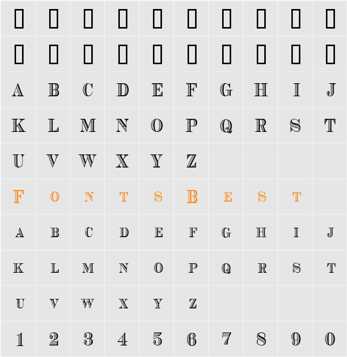 CashCondensed Character Map