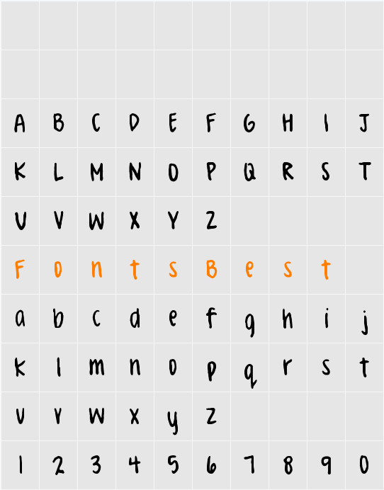 Celeste Hand Character Map