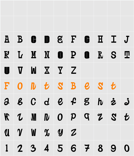 Postertoaster Character Map