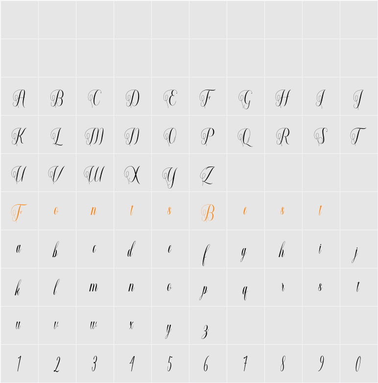 Lucky Start Character Map