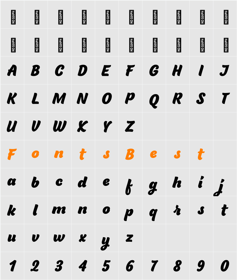 BeachBar Alt Heavy Character Map