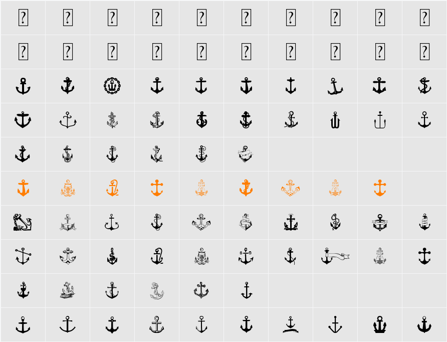 Anchor Character Map