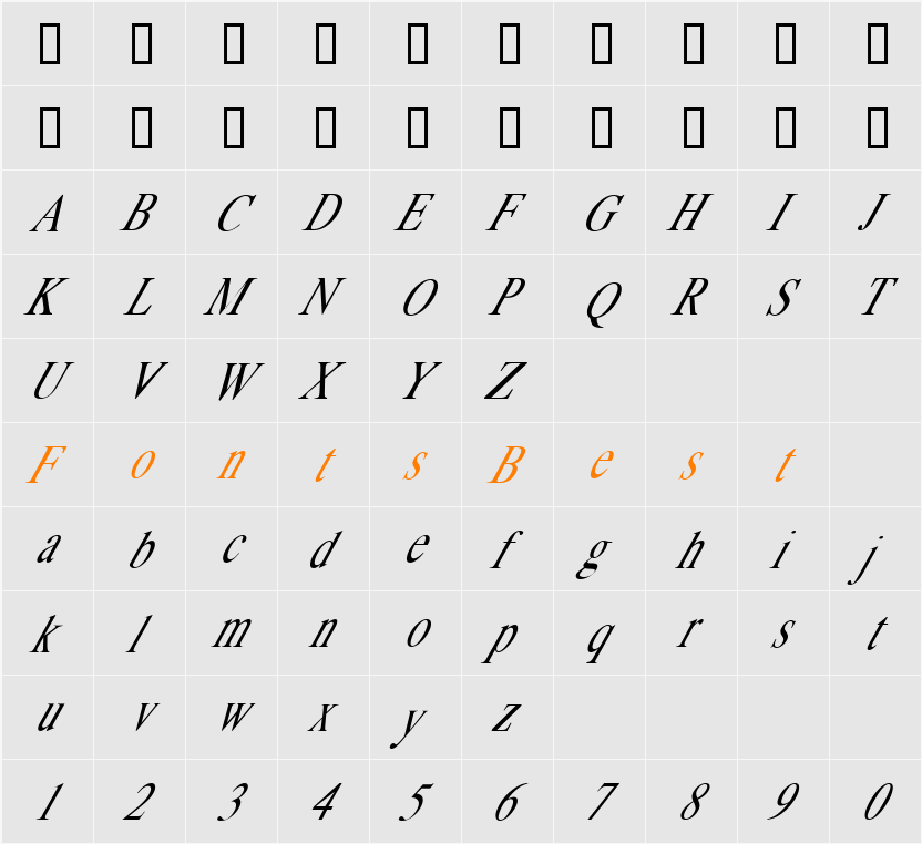 Far Out Character Map