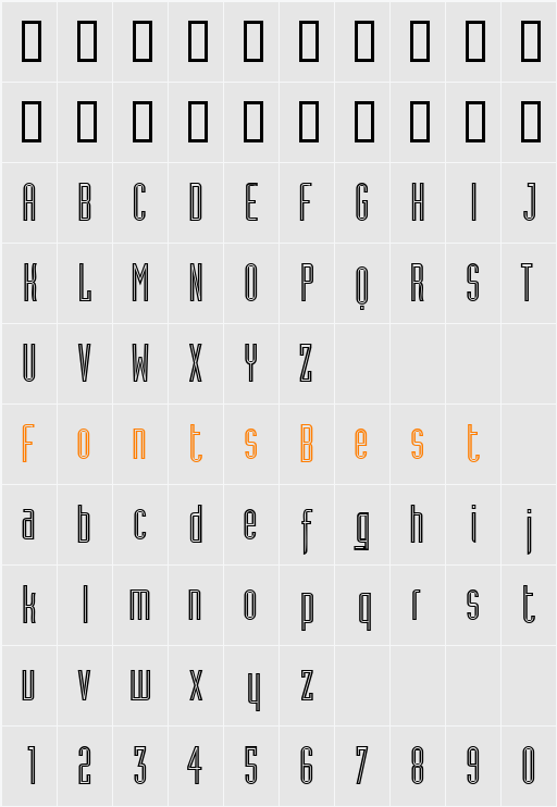 AssemblyOutlineAlternateSSK Character Map