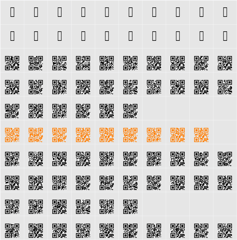 AlphanumericQR Character Map