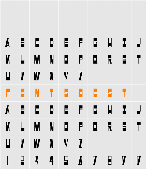 Font Fiction Character Map