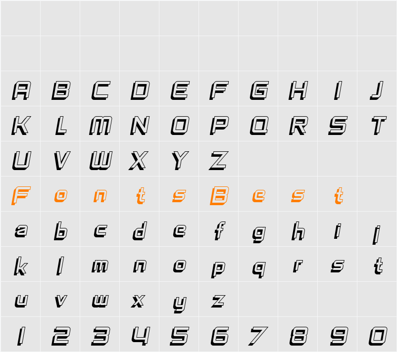 SF Fedora Titles Shadow Character Map