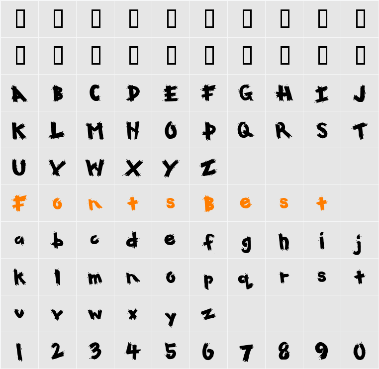 CK Paintbrush Character Map