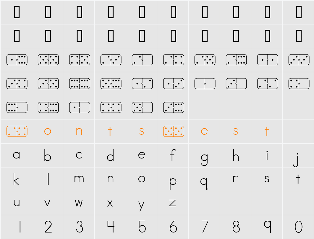 AbcDomino Character Map