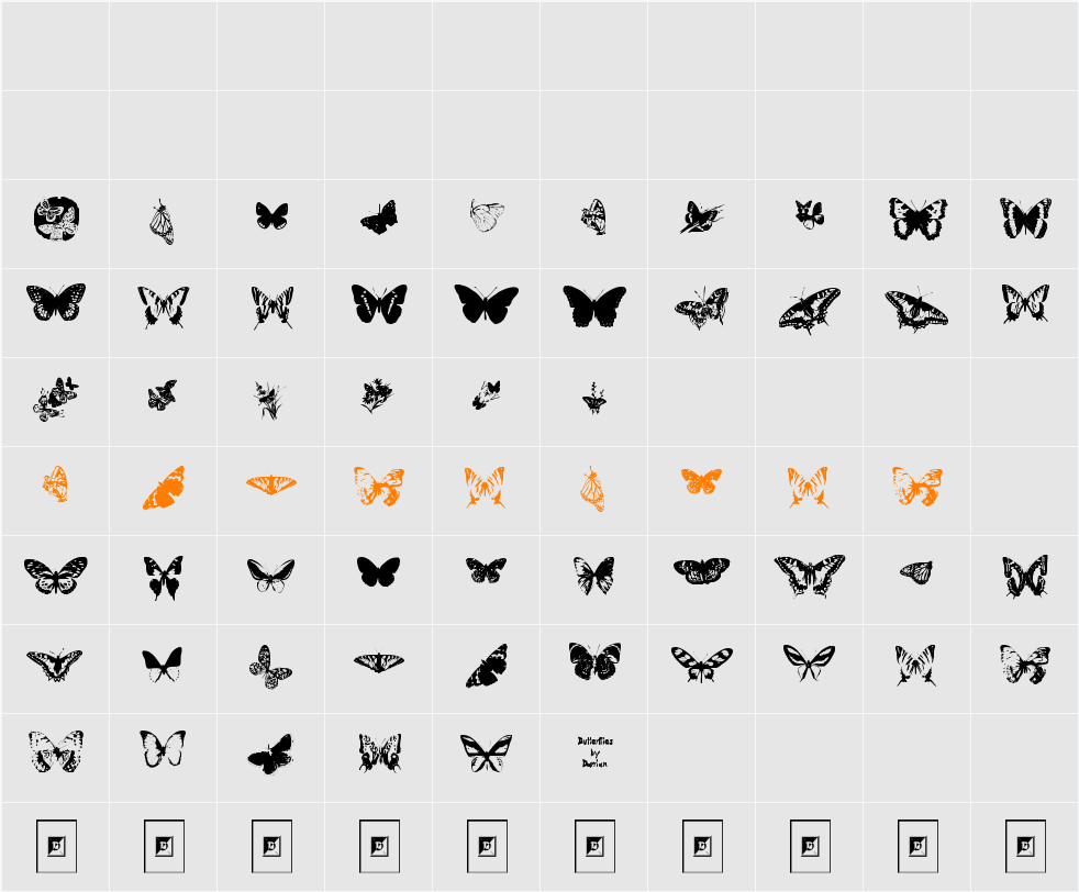 Butterflies by Darrian Character Map