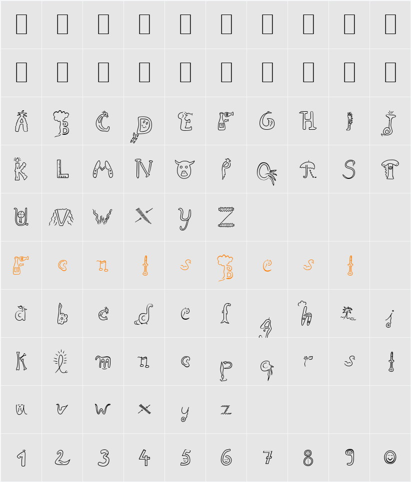 Initial8 Becker Character Map