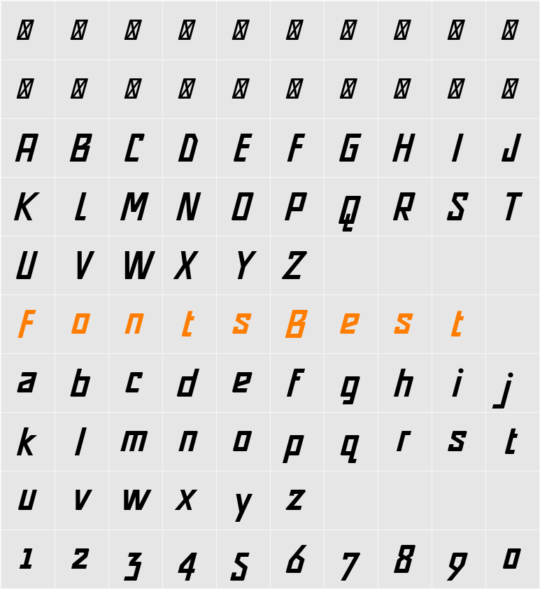 RivkaBau FM Character Map