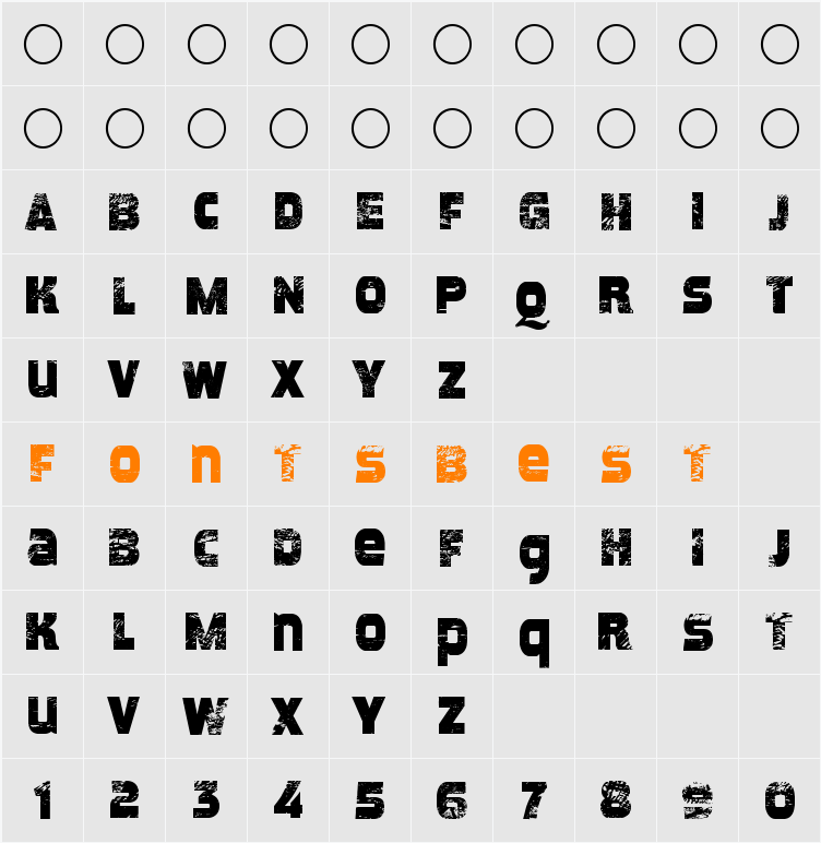 Meposa Stamp Character Map