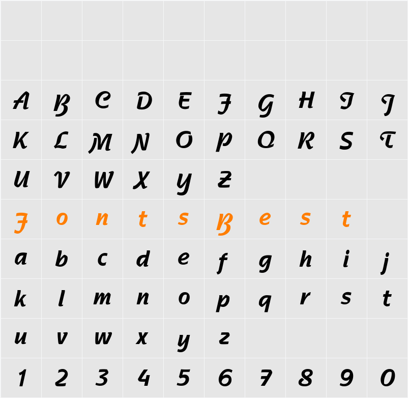 ATNadianne-BoldCondensed Character Map