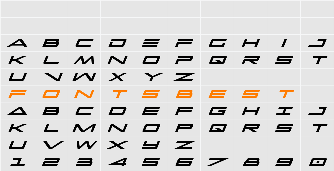 Capella Italic Character Map