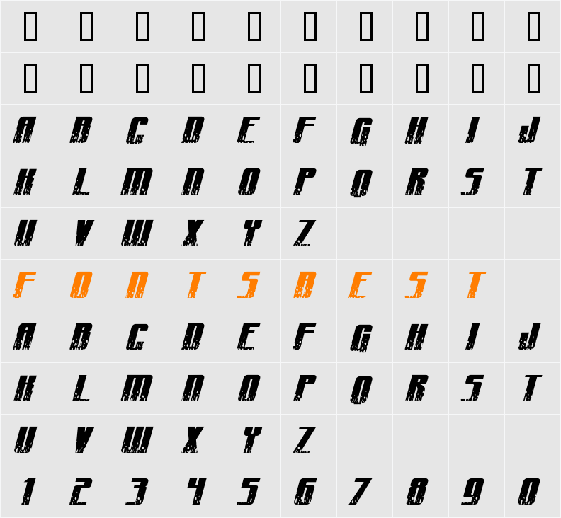 CraterFace Shrapnel BB Character Map