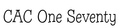 CAC One Seventy Font Image