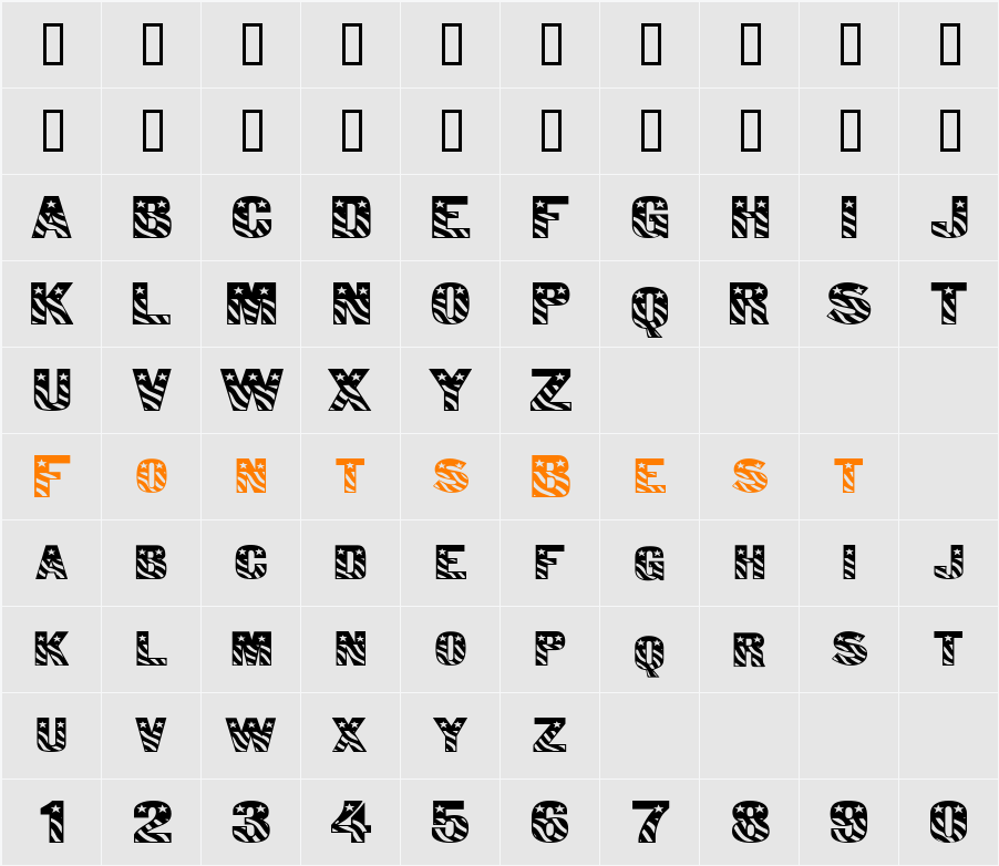 Bunting 1-Extended Character Map