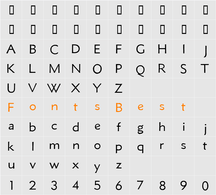 Metro Lite Alt Character Map