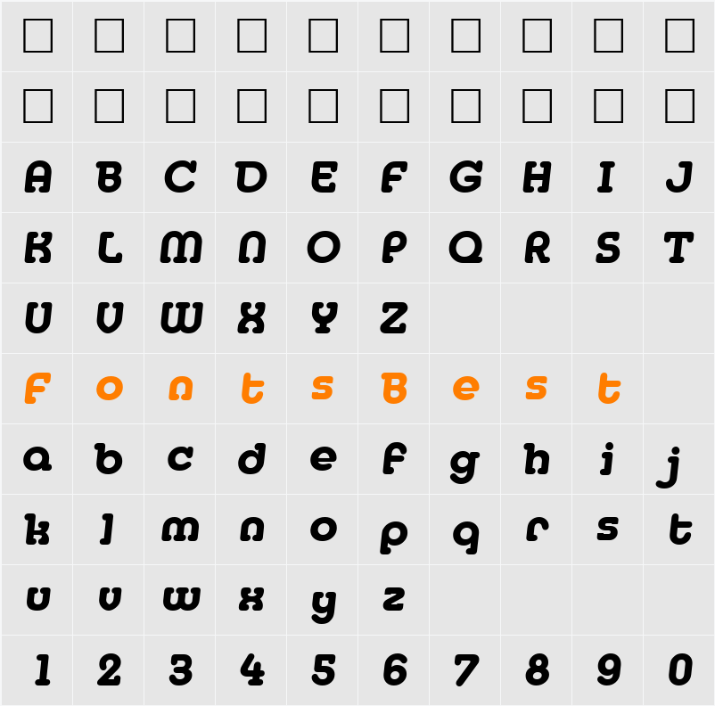 Media-BoldIta Character Map