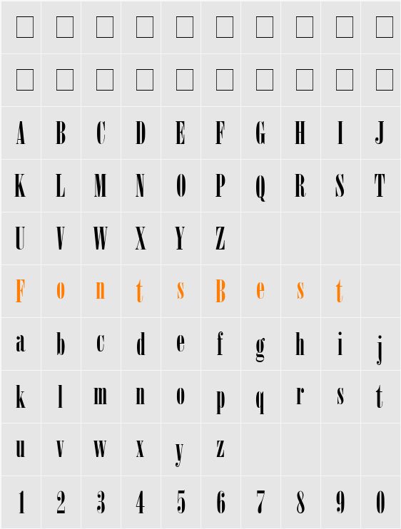 Arsis Character Map