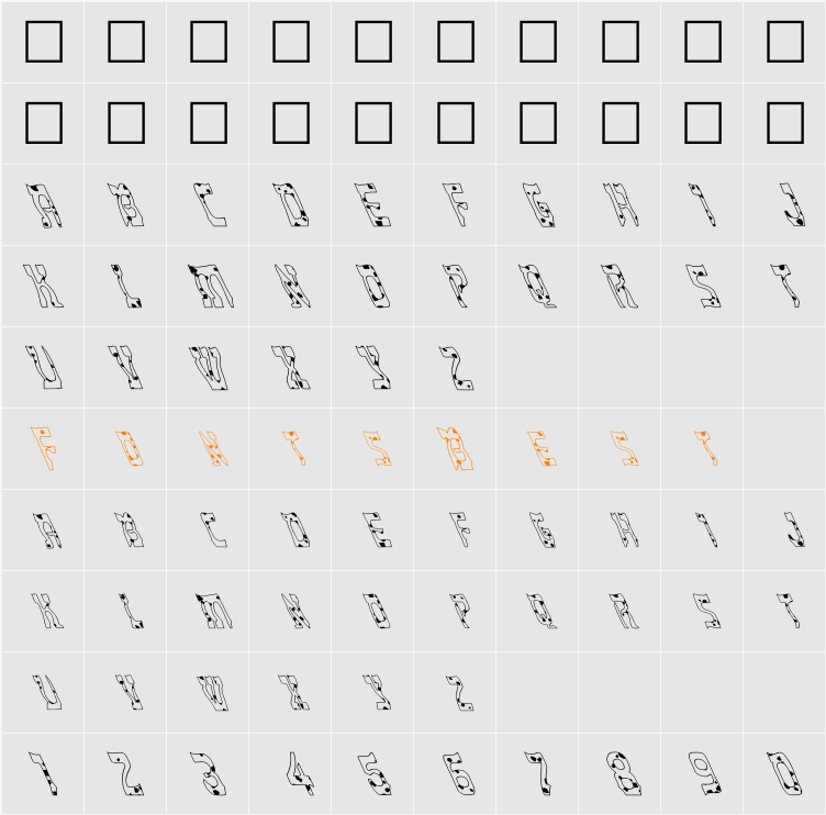 FZ UNIQUE 27 SPOTTED LEFTY Character Map