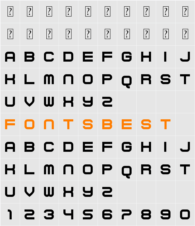 Curvert Character Map