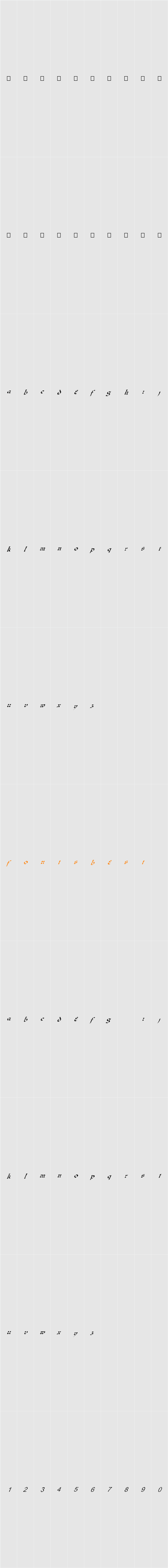 FZ JAZZY 33 CRACKED ITALIC Character Map