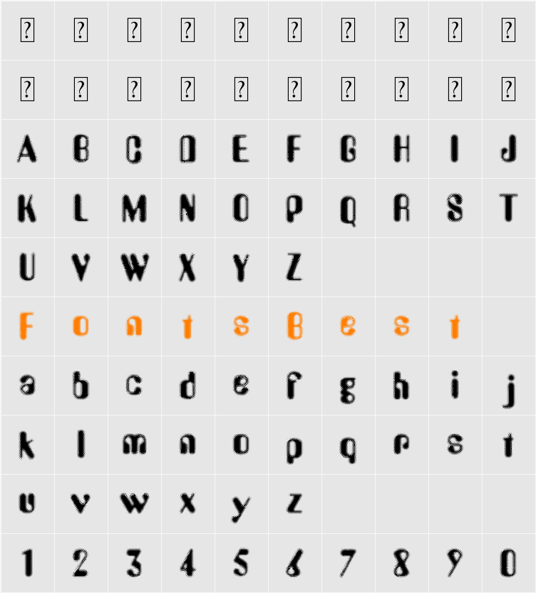 Aerobus Dotty Character Map