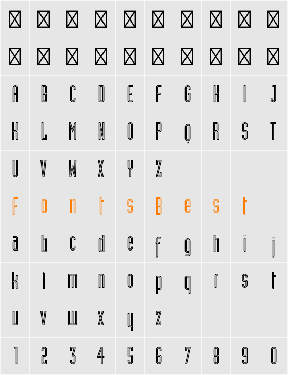 Industria LT Std Inline Character Map