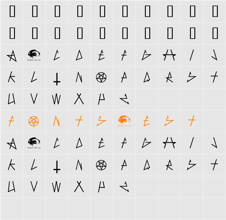 AntiChrist SuperstarSW Character Map