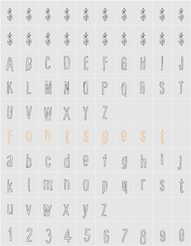 Cartoon East Outline Character Map