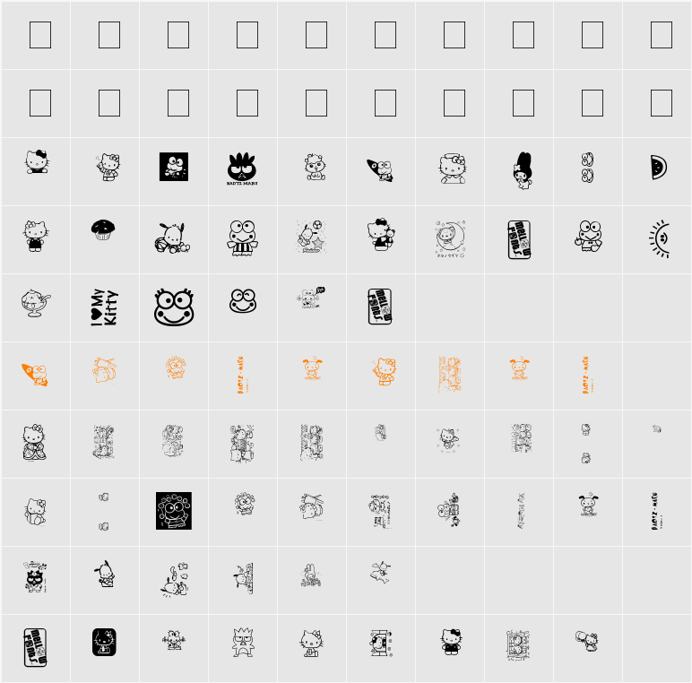 MellowFonts1 Character Map