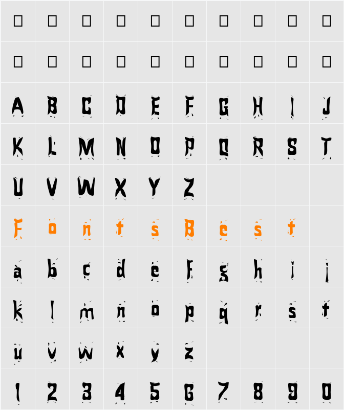 FZ WARPED 24 Character Map