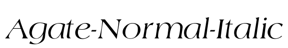 Agate-Normal-Italic Font Image