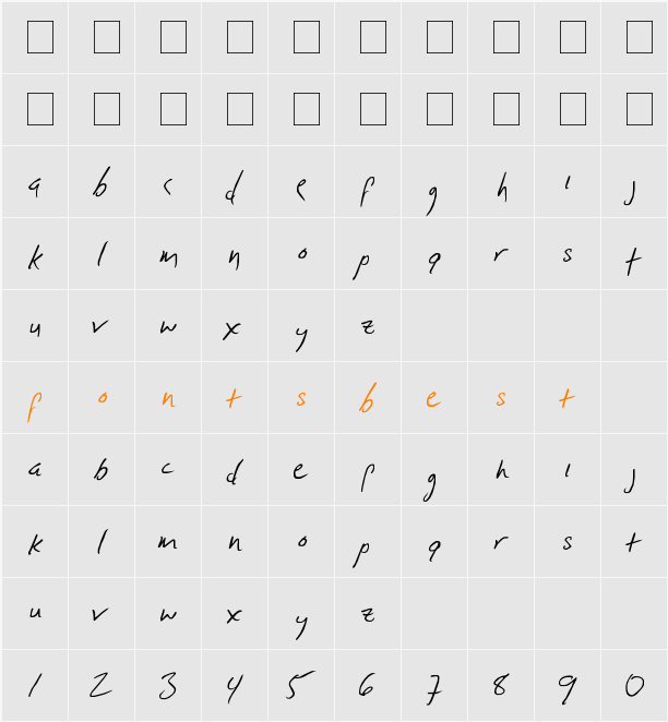 D McCue Hand Character Map