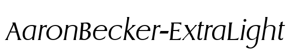 AaronBecker-ExtraLight Font Image