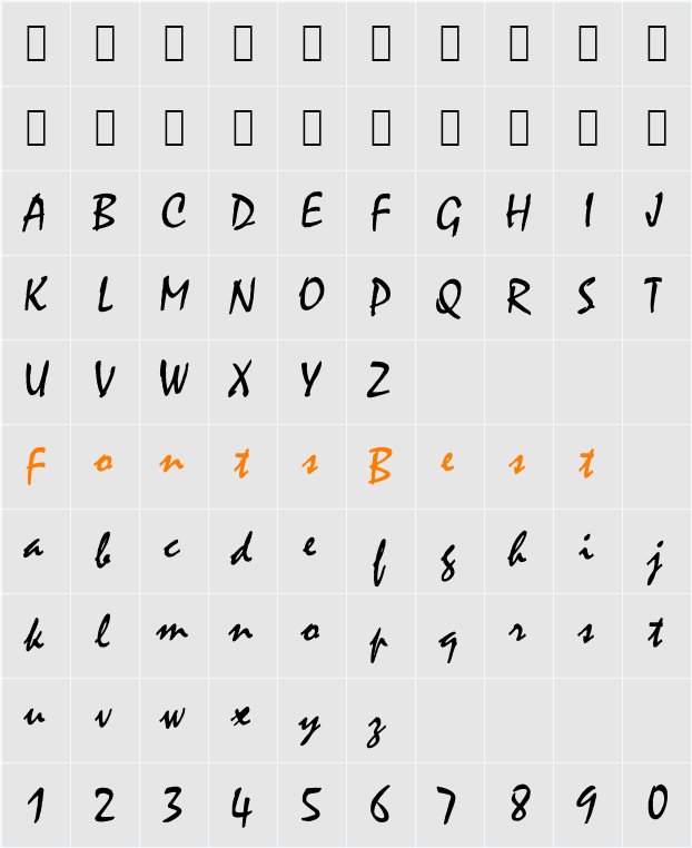 Alpsoft-Qolyazma2 Character Map