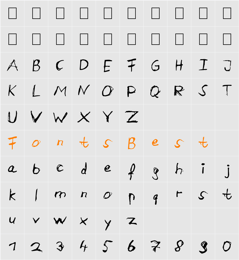 Aircloud Character Map