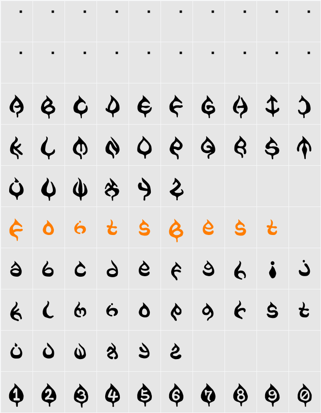 AME- Character Map