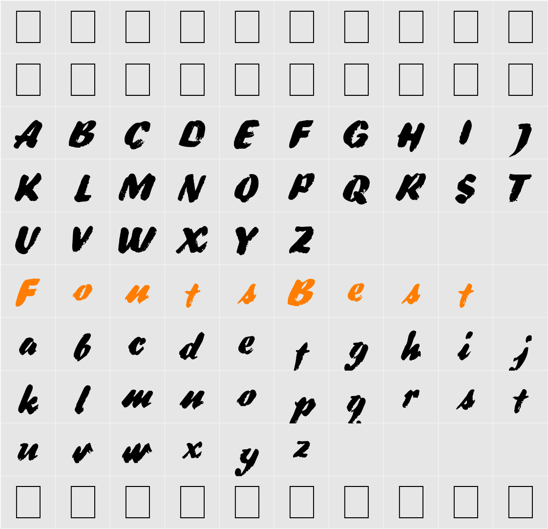 DS BroadBrush Character Map