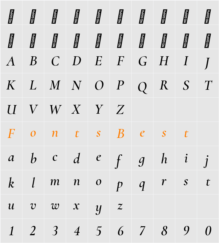 Cormorant Infant SemiBold Character Map