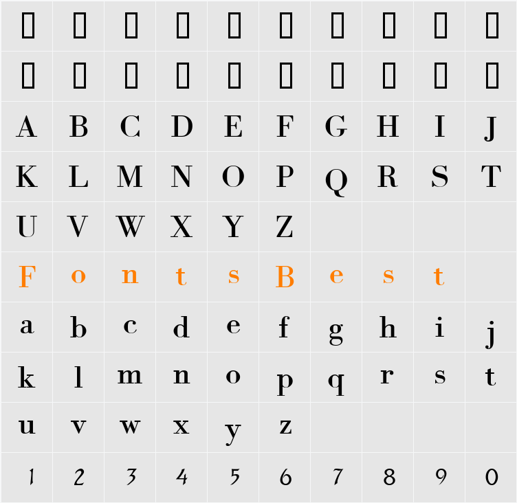 AdaMFLight Character Map