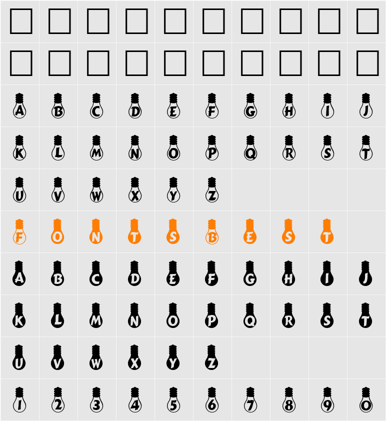 Armleuchter DB Character Map