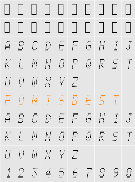 Alpine 7558M Character Map