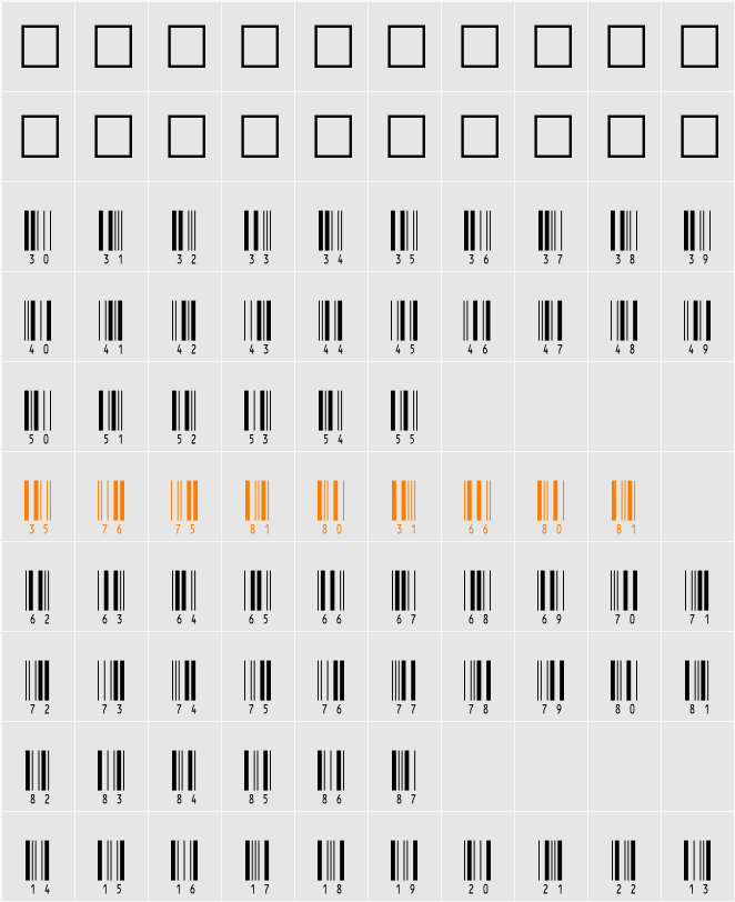 IntHrP24DmTt Character Map