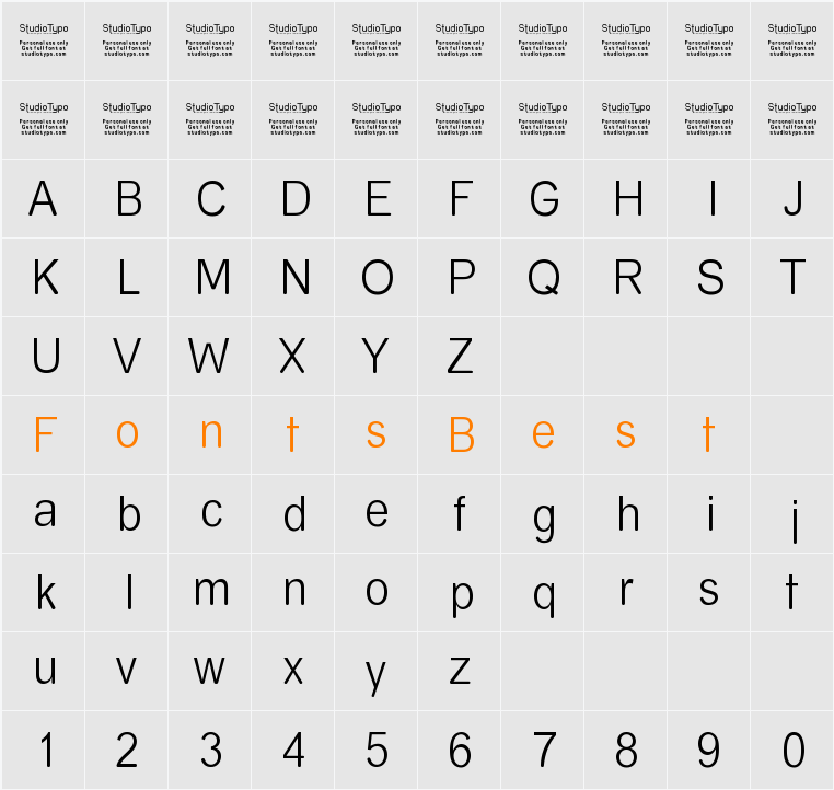 Almira Character Map